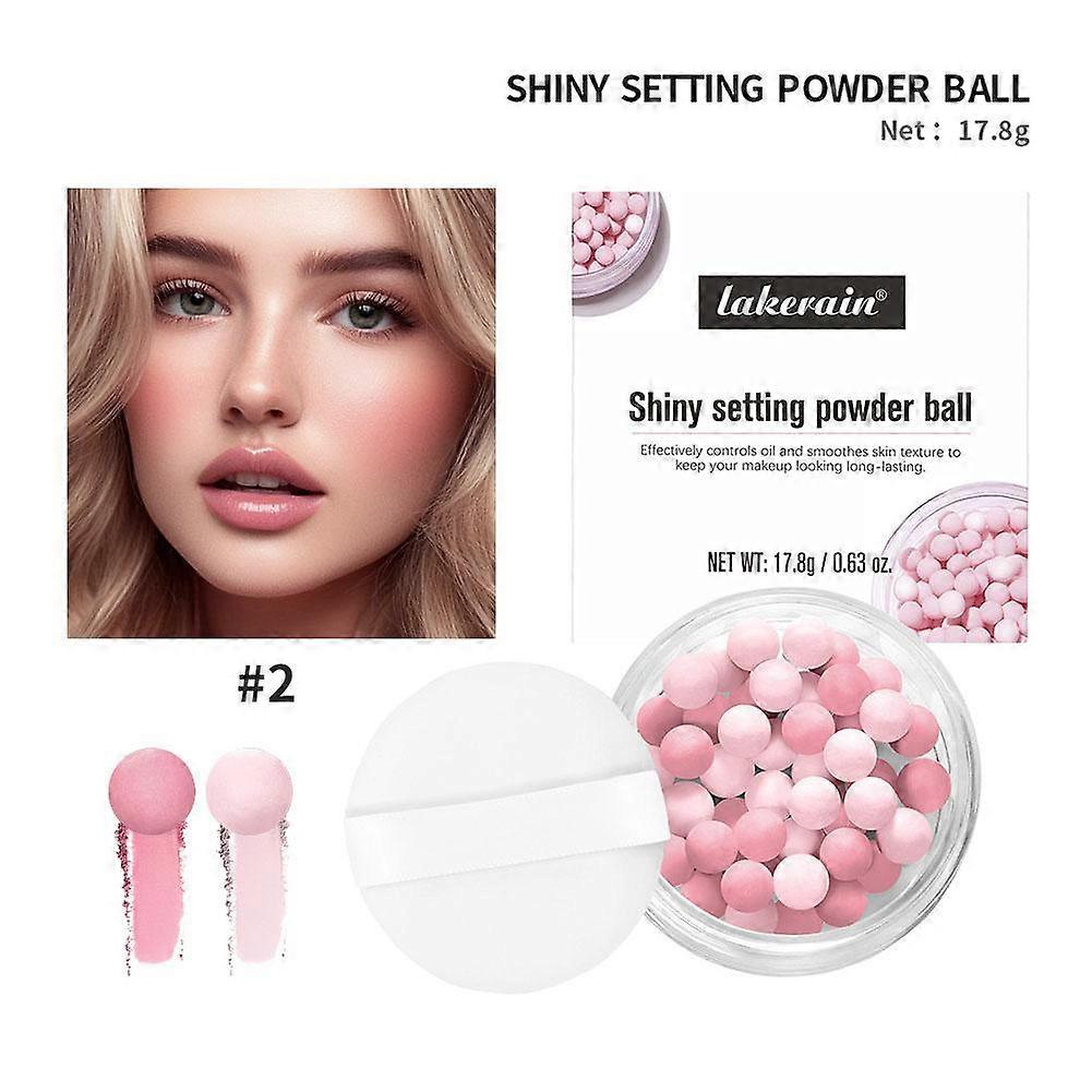 #2(B)$lakerain setting powder ball fine shimmer not easy to remove makeup long-lasting oil control loose powder