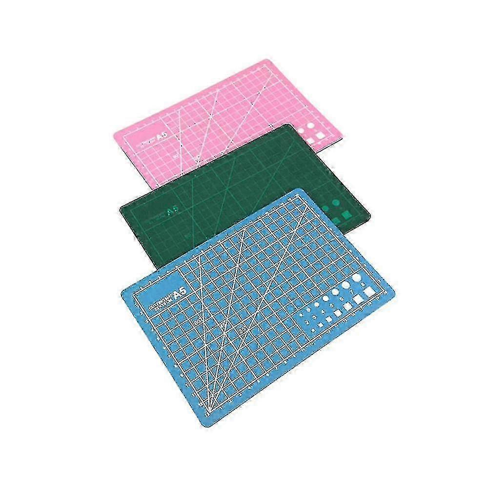 3-Piece Self-Healing Cutting Mat Set in A5 Size, Ideal for Sewing, Quilting, Rotary Cutting, Crafts, and DIY Projects, Available in Green, P