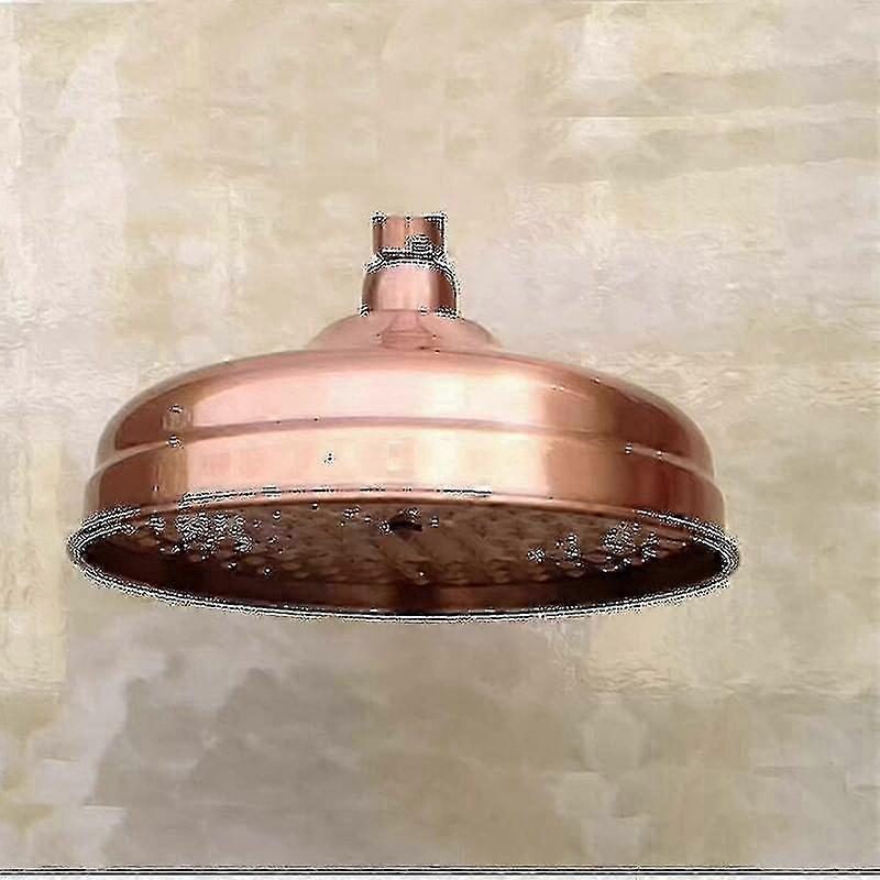 Copper Shower Head, 20cm (8 Inch) Diameter, High Pressure Fixed Shower Head With Adjustable Angle Shower Head Rain Shower Head - Gold - shengX