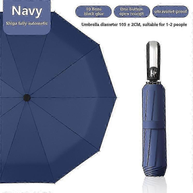 Windproof Fully Automatic Folding Double Layer Parasol Umbrella for Various Weather Conditions