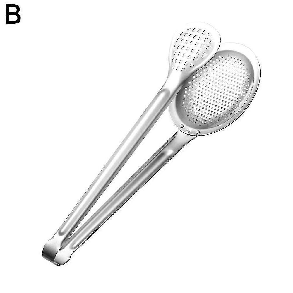 Multi-functional Food Filter Spoon with Clip Mesh Strainer for Oil Frying BBQ