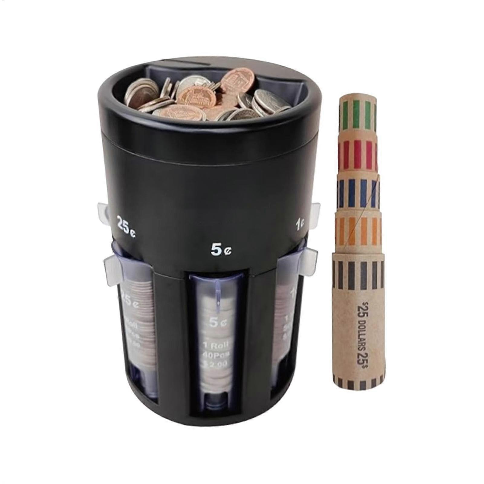 Automatic Coin Sorter With Coin Wrappers, Creative 5in1 Change Sorter, Coin Bank Jar, Great Gift