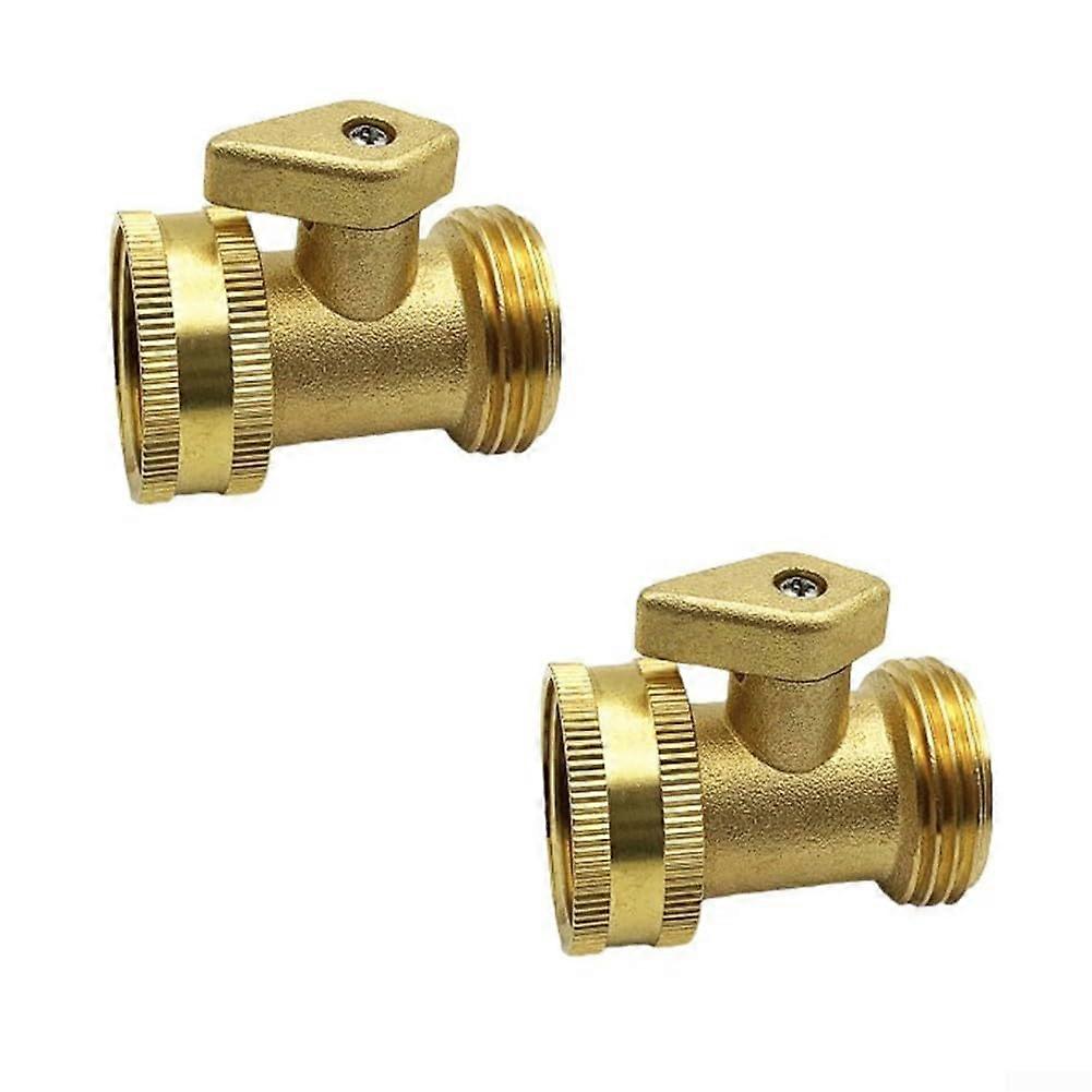 Simplified water flow control, ergonomically shaped brass shutoff valves for gardening, 2 pieces