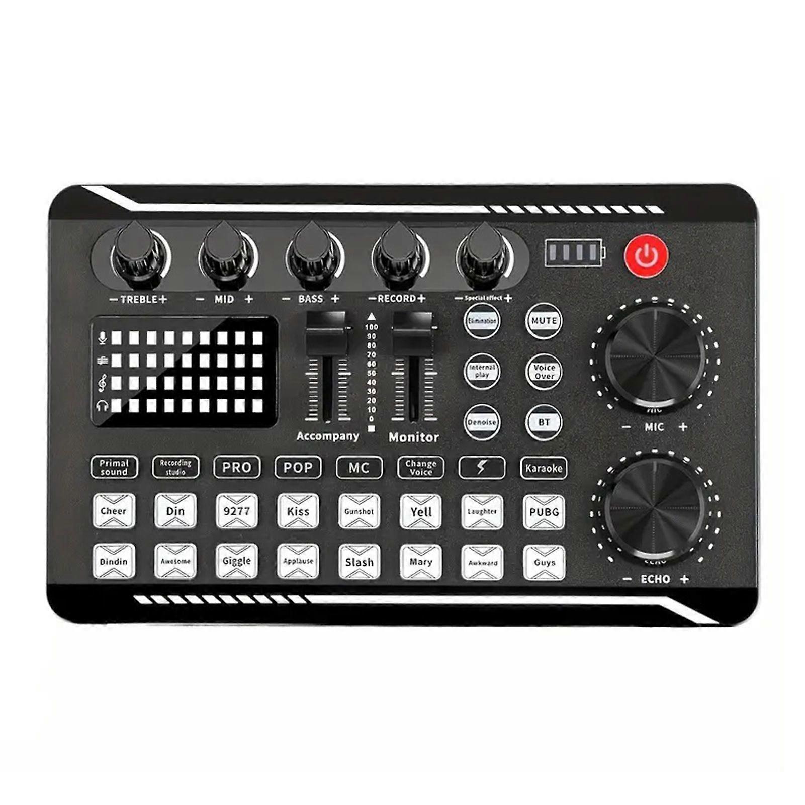 F998 Mulitfunctional Live Sound for PC Phone Studio Recording Gaming Audio Mixer Live Sound Card