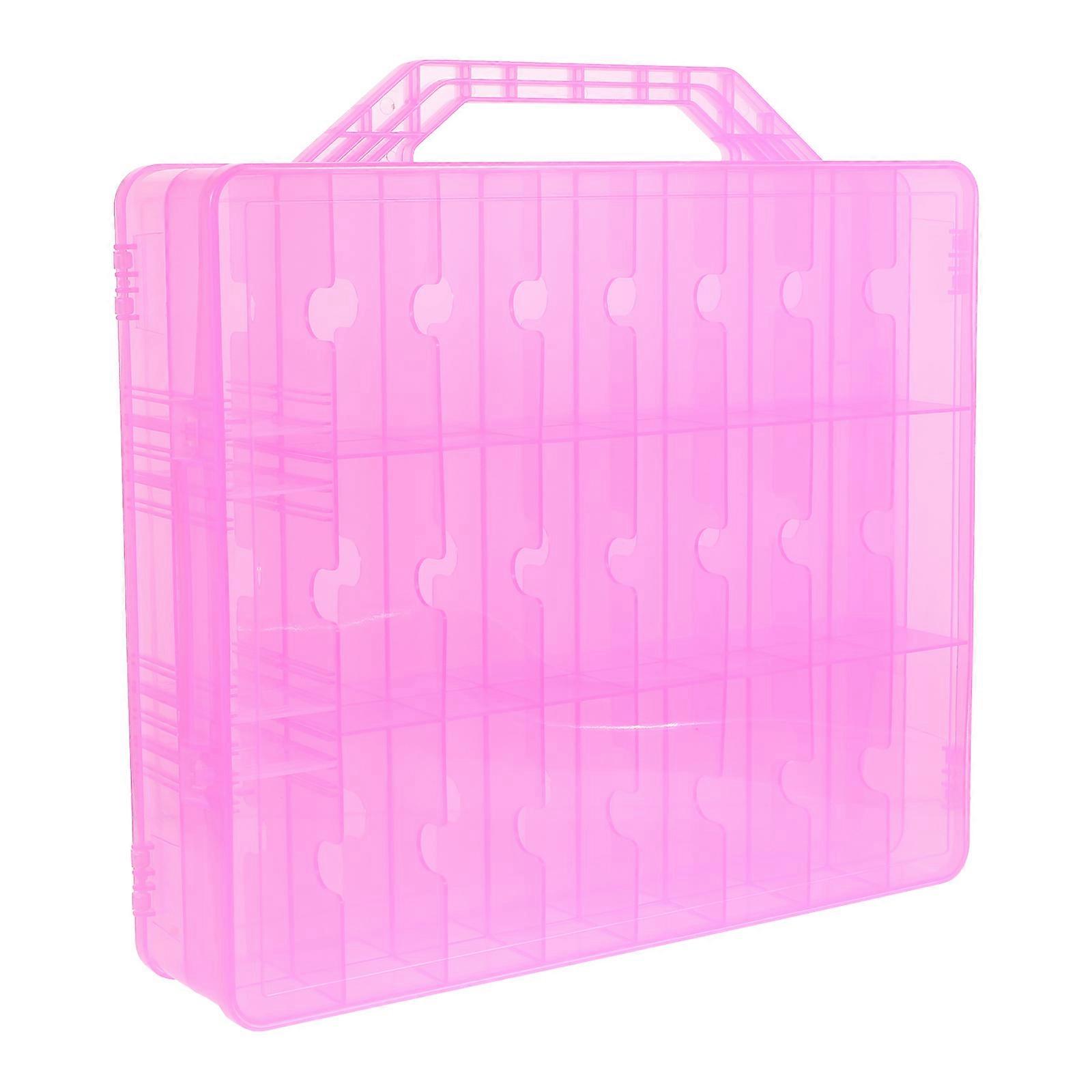 Violet Plastic Storage Box for Nail Art Salon with Scientific Partition and Comfortable Handle 1Pc