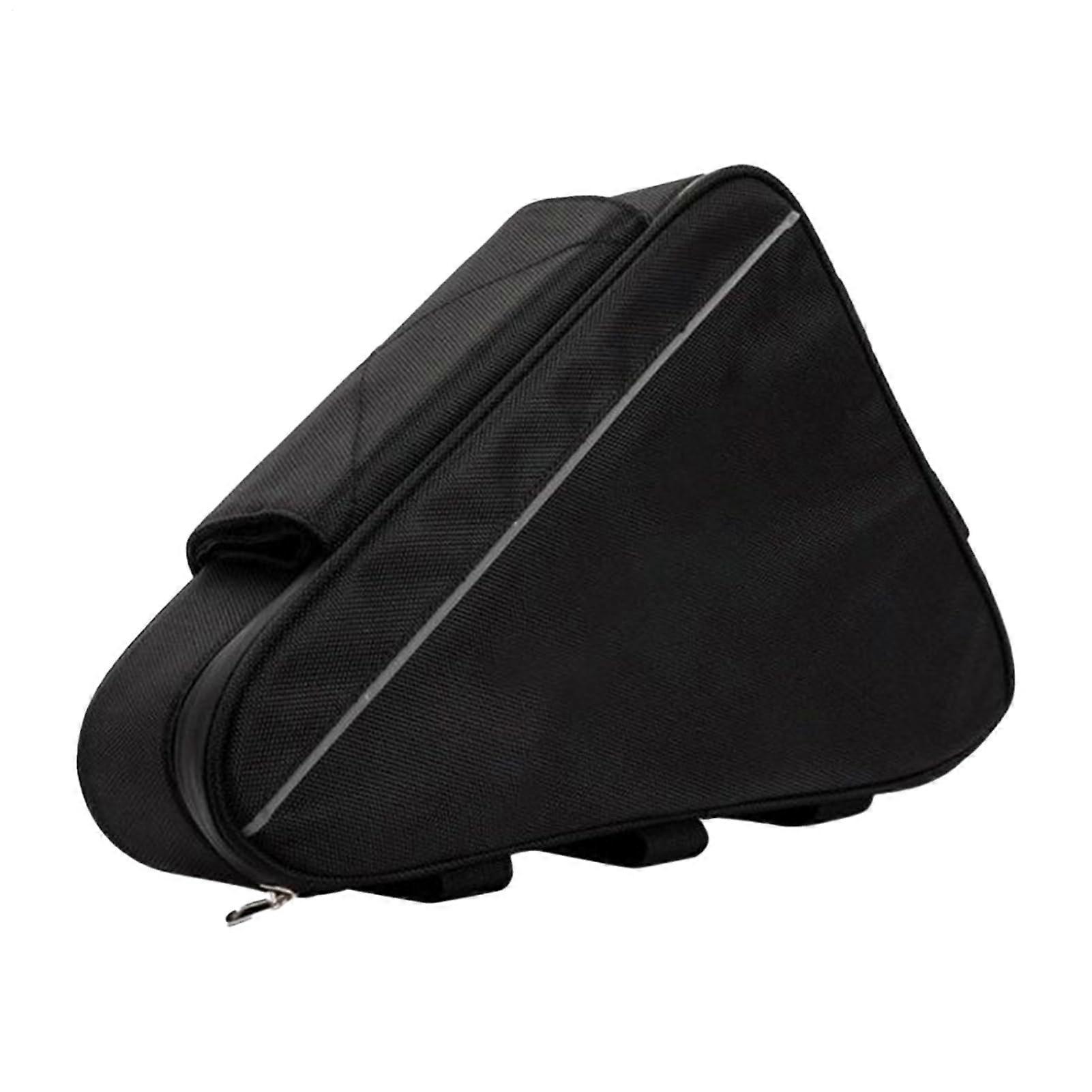 Mountain Bike Frame Bag Triangular Top Tube Bag For MTB And Road Bikes Black Size M Lightweight