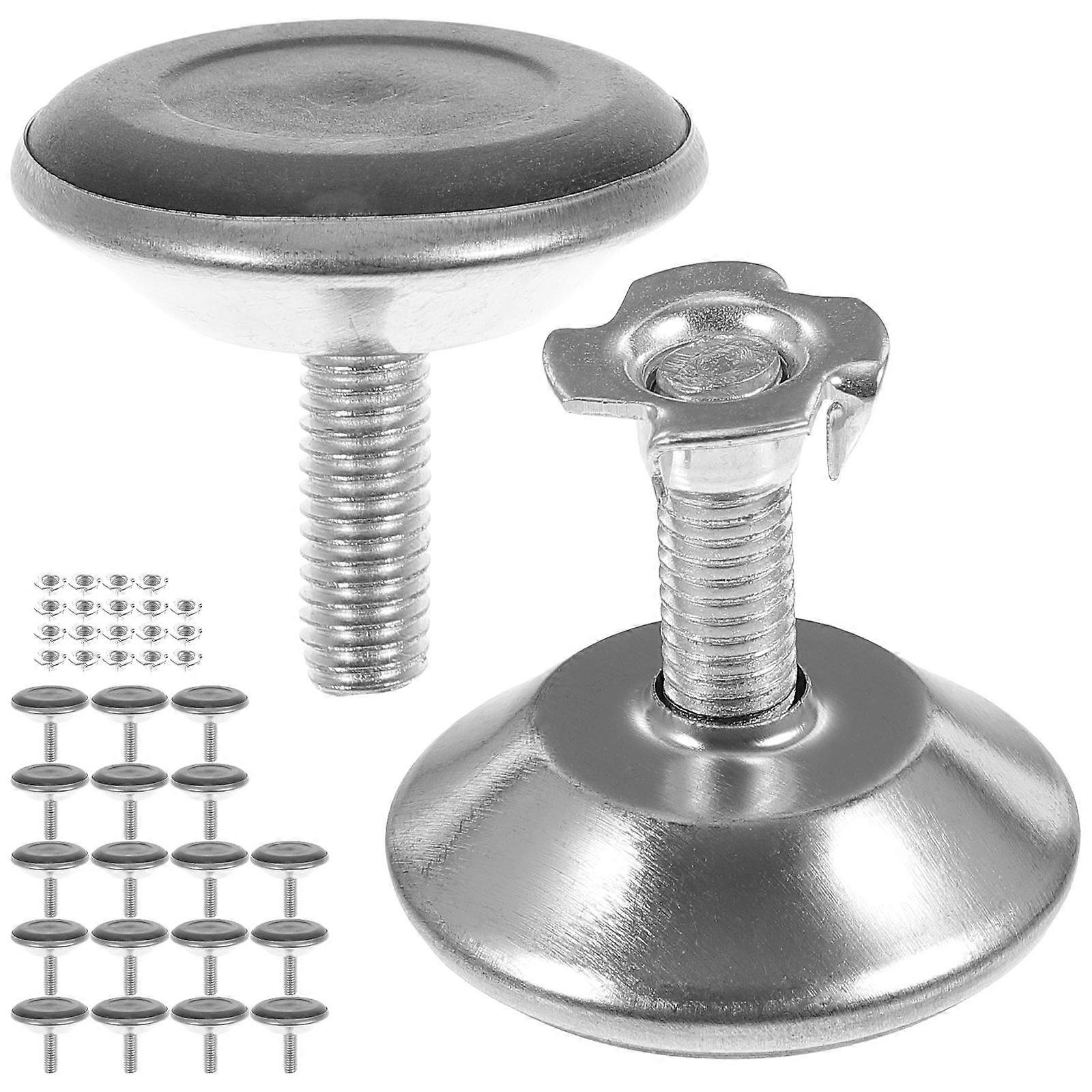 Adjustable Furniture Levelers with Nuts 20 Sets Threaded Leg Leveling Pads for Chairs and Tables Stable Height Adjustment for Home and Office