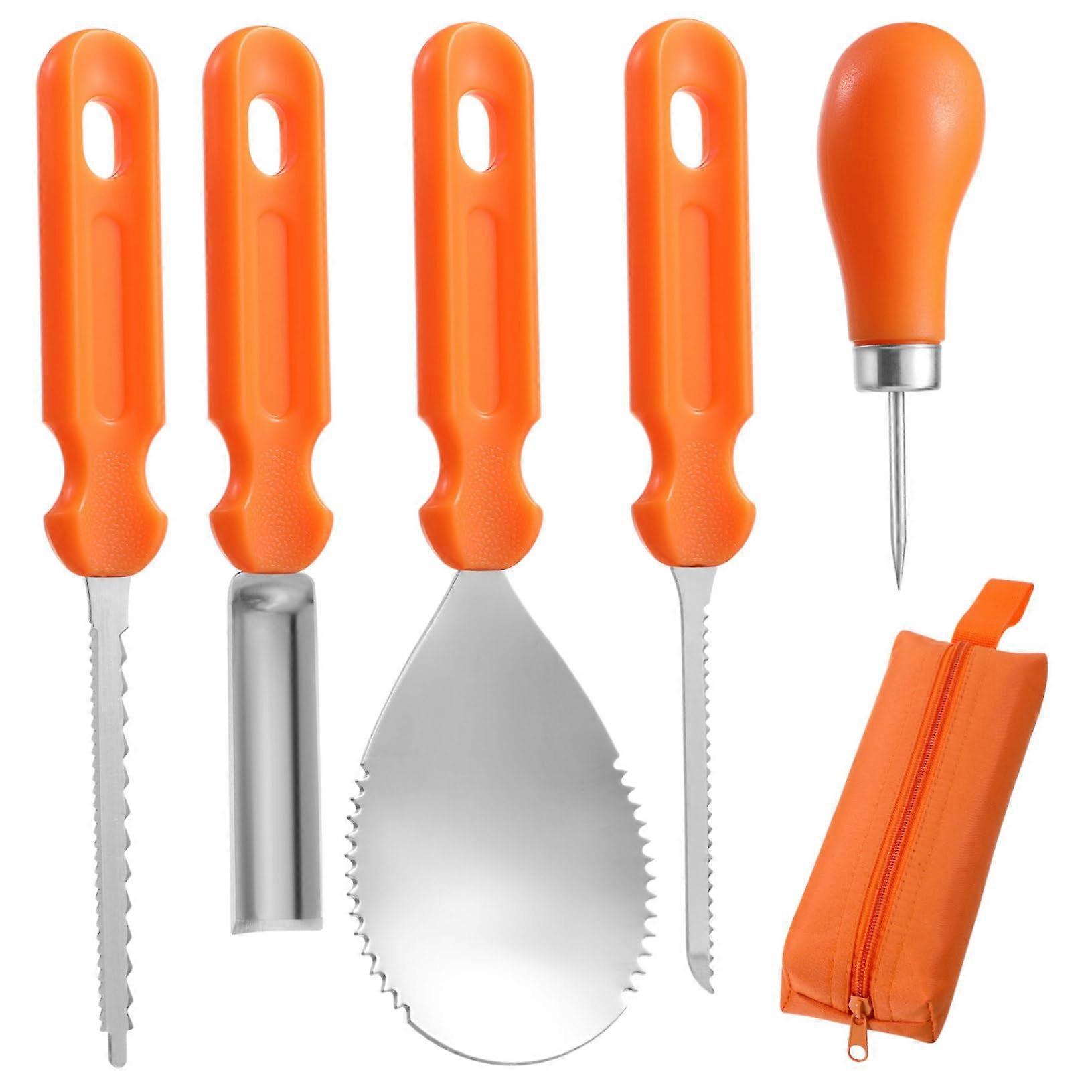 5 STK. Pumpkin Carving Tools Pumpkin Carving Kit for Halloween Jack-o'-Lanterns Includes Scissors and Stencils