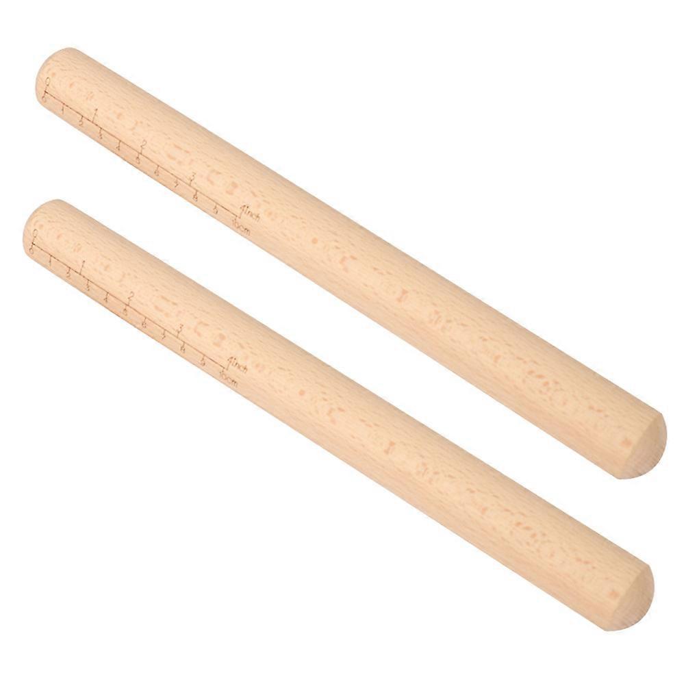Rolling Sticks For Baking Kitchen Tool With Scale For Pastry Pizza Roller 30Cm 2Pcs