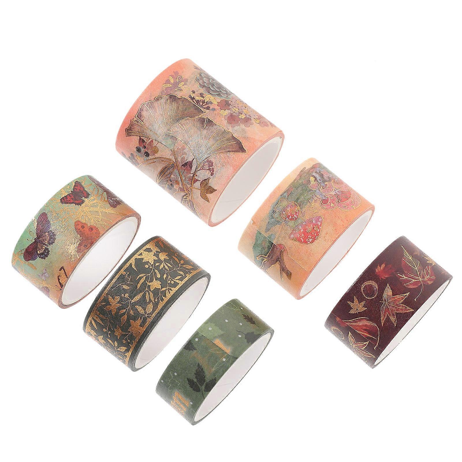 Cute Washi Tape Washi Paper Tapes Children Diy Enthusiasts 300x2cm Gold Foil Process 6 Rolls