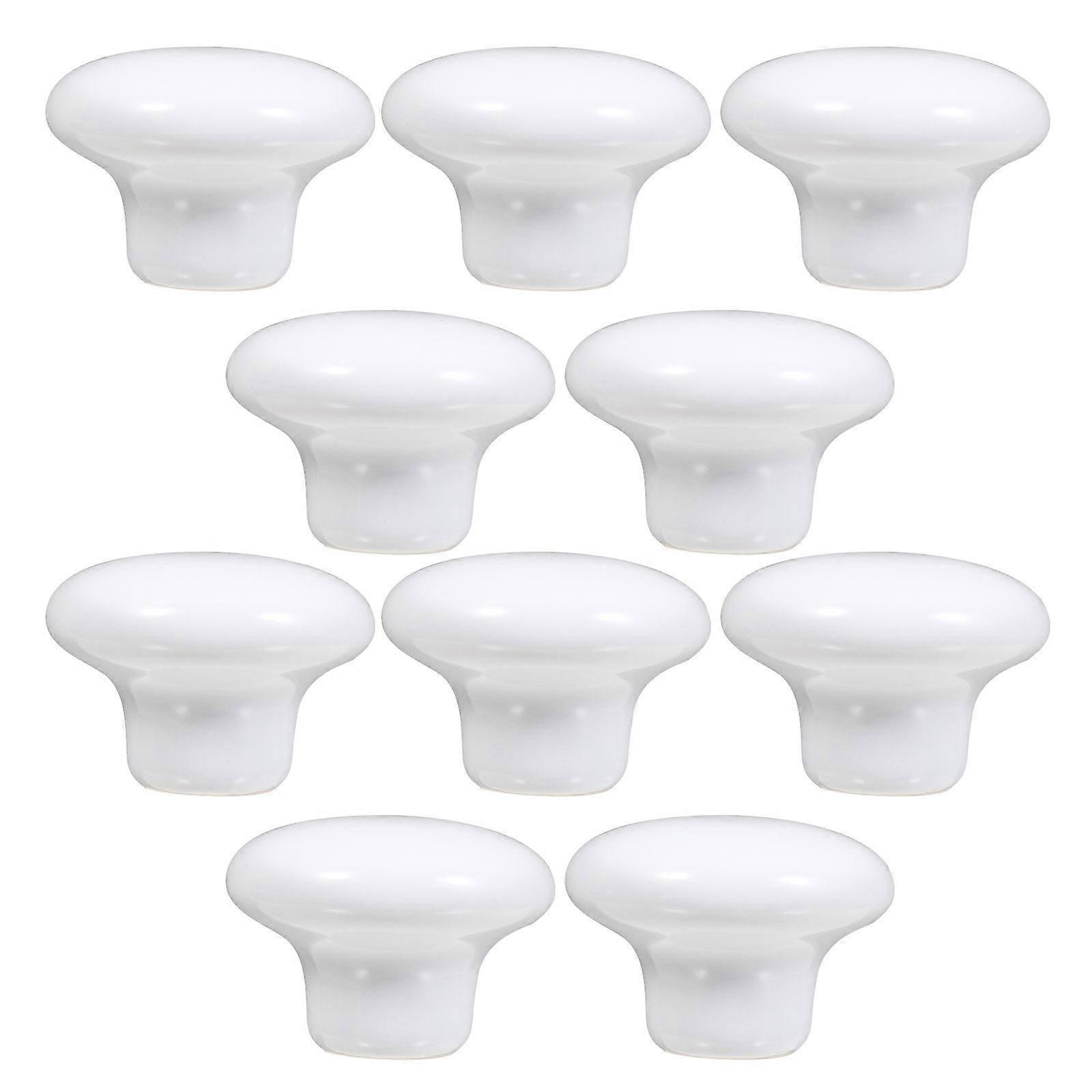 10Pcs Round Head Drawer Handles Modern White Furniture Knobs