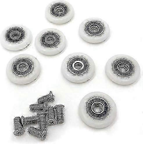 8-Pack Smooth-Glide Shower Door Rollers Wheels Replacement Runner Pulley Set