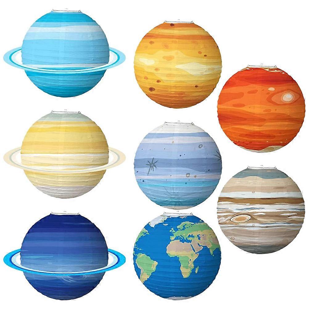 Solar System Decorations Planet Lantern Decorations Space Themed For Outdoor Activities 8Pcs