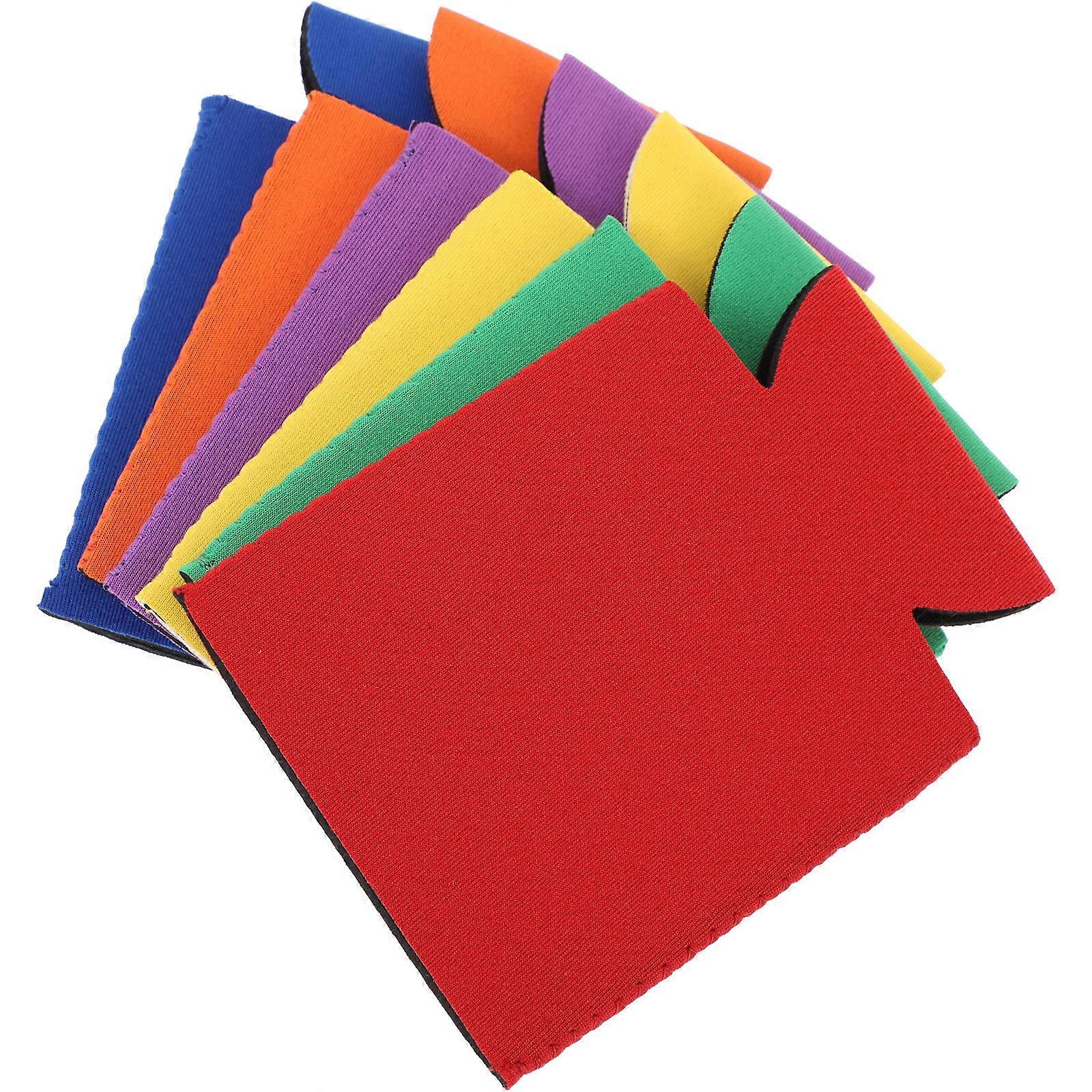 6pcs couvercle de manchon de canettes isolées pour bouteilles et boissons, multicolores (jaune, violet, vert, bleu, orange) pour une utilisation portable quotidienne