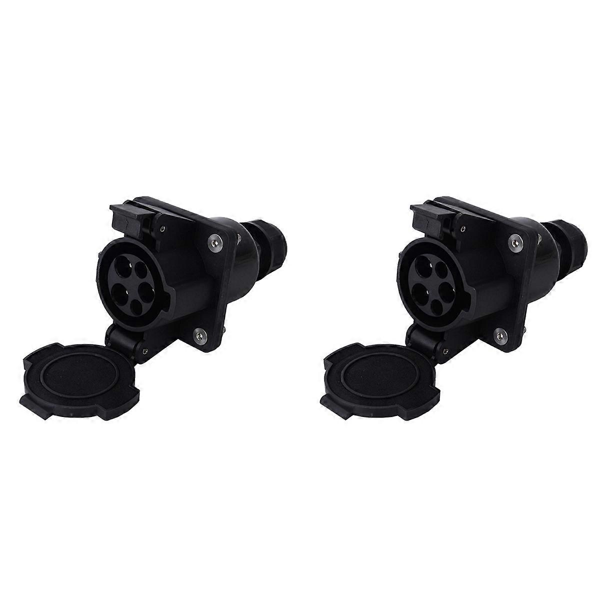 2X Type 1 Female Charging Plug ,16A 32A 40A 60A 250V AC ,Sae J1772 EV Charger Vehicle End Socket Out