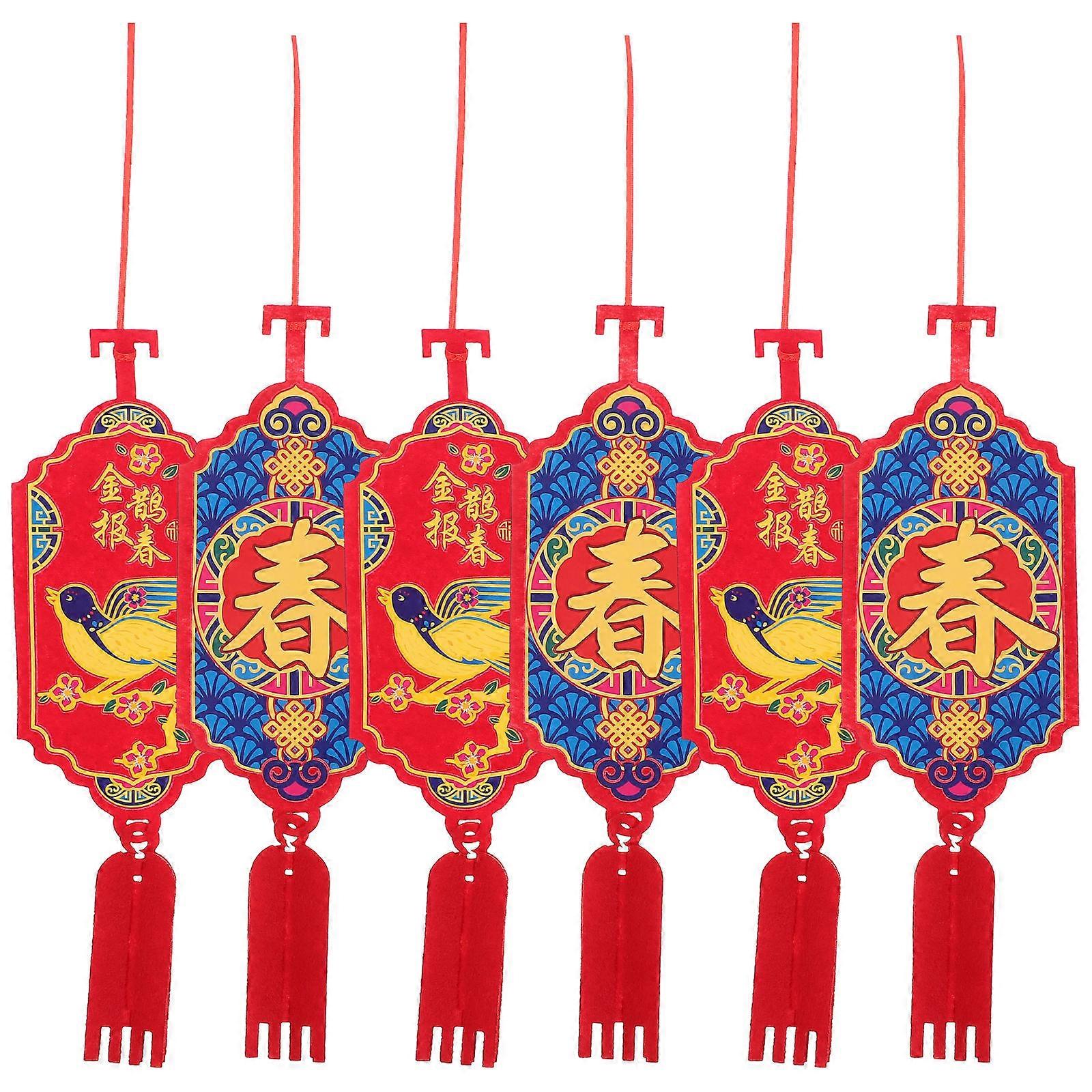 New Year Hanging Objects Chinese Style New Year Hanging Ornament Bonsai Pendant Traditional Chinese Crafts Door Hanging 1Set
