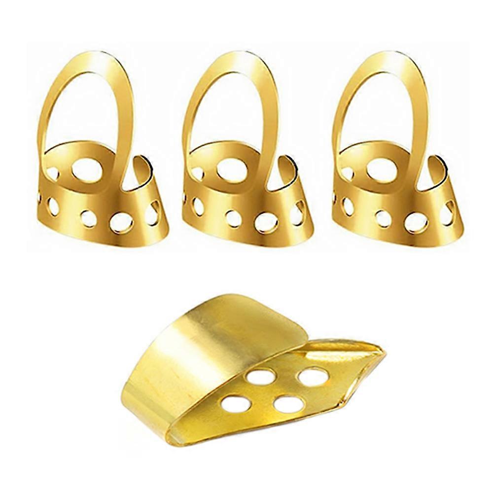 4PCS Thumb Pick Hollowed Adjustable Thumb Index Ring Plectrum