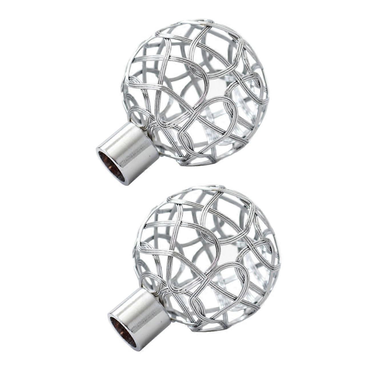 2 قطعة ستارة قضيب نهاية تصميم عادي مصنوع من زخرفة ستارة متينة عالية الجودة لغرفة النوم وغرفة المعيشة للشقق و