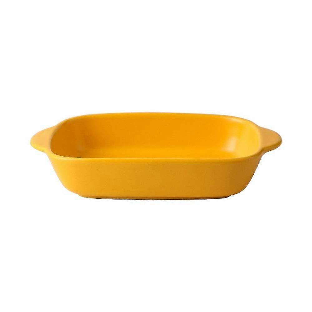 Teller Massive rectangular ceramic dining plate with double handles, heatresistant porcelain, cheese baking tray, salad/fruit tray (2)