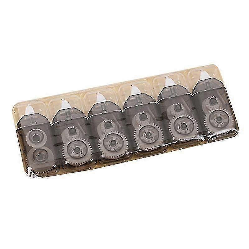 6Pcs Transparent Correction Tape Smooth Sliding Portable 2-in-1 Writing Correction Tool Strong Cover