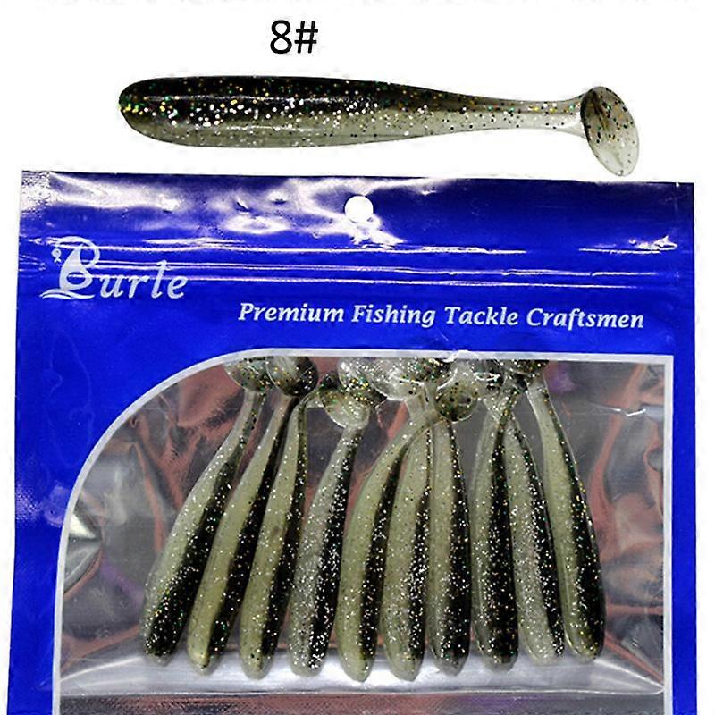 10Pcs/Set Soft Fake Fish Lures Baits 7Cm/2G T Tail Soft Lure Fishing Tackle New