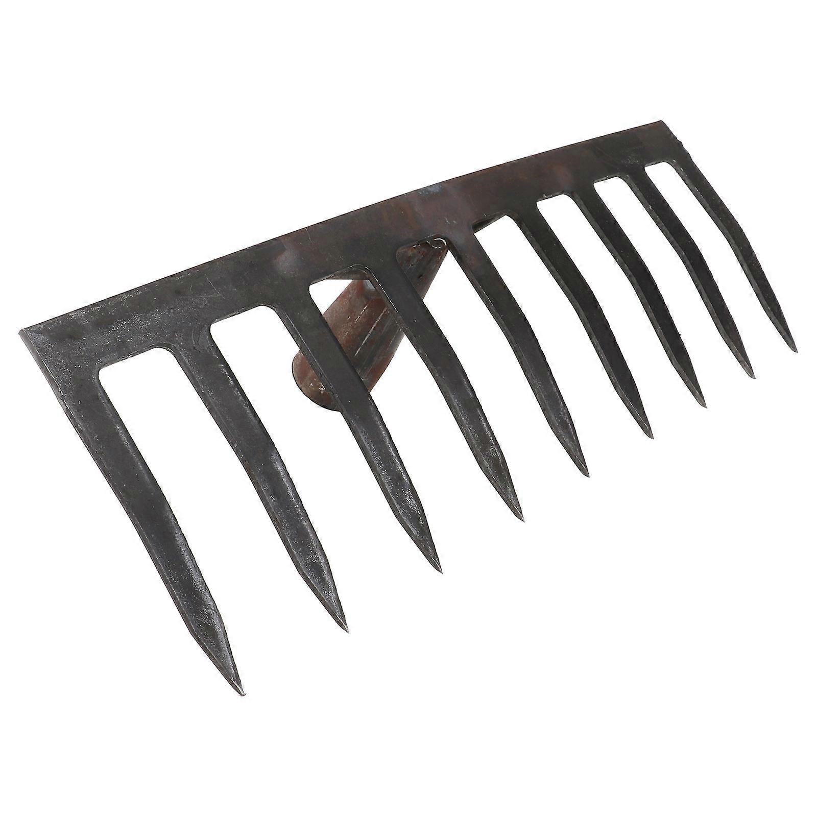 Hand Held Metal Garden Rake Gardening Tool Dark Grey 36x11cm Sowing 1Pack