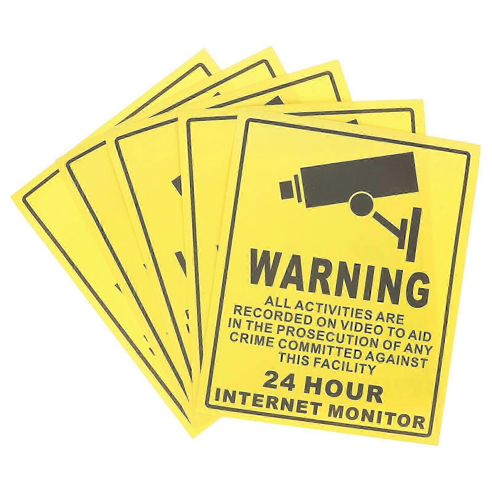 5 PCの従業員は、防犯カメラの警告サイン監視警告ステッカーのみに署名します
