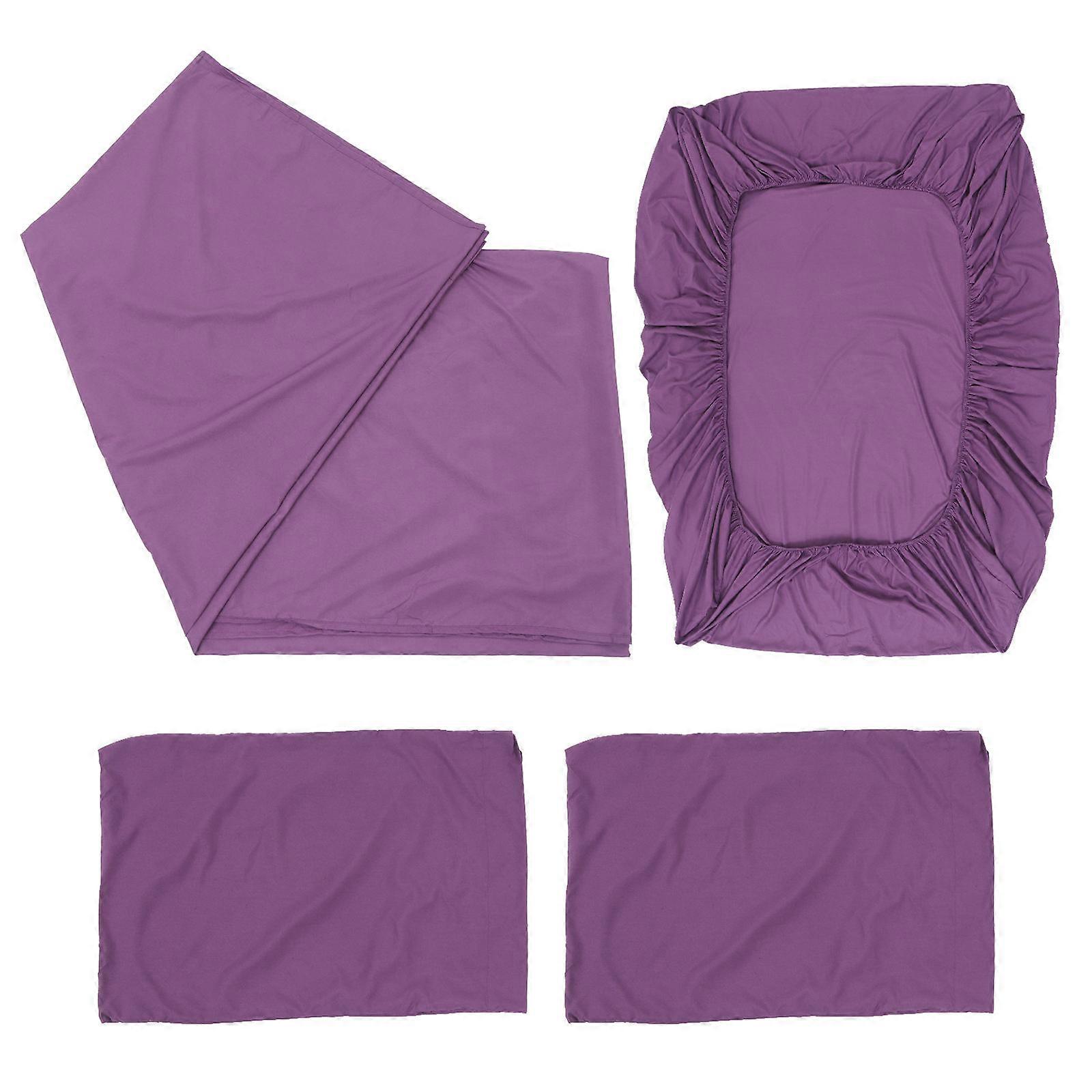 Grey Bed Sheets Bed Linings Resists Wrinkles And Fading 4Pcs