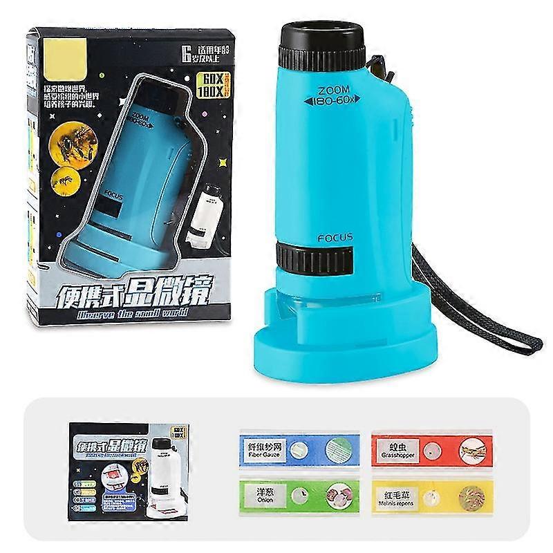 60-180x Kids Science Handheld Observation Microscope with LED Light for Educational Purposes Suitable for Young Learners