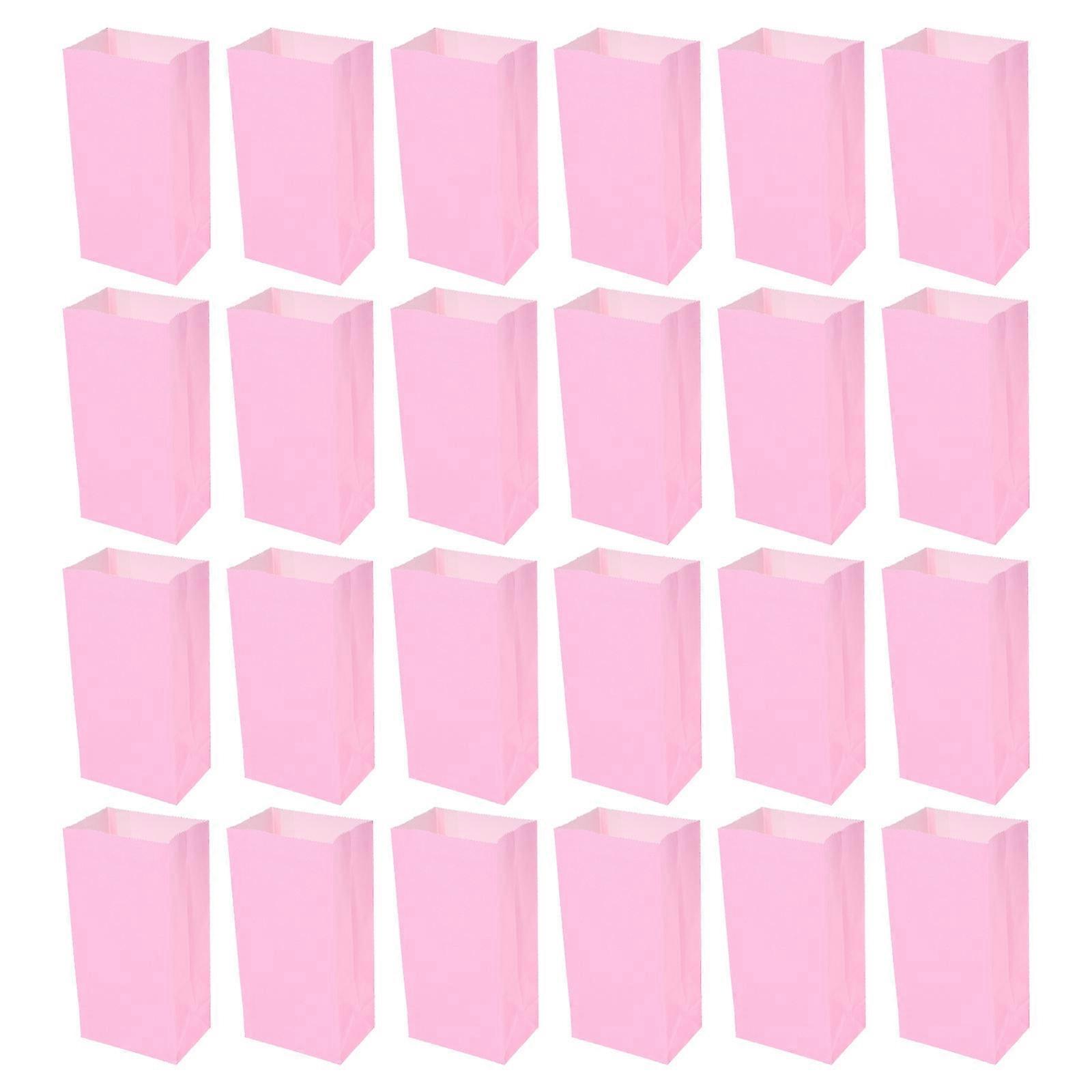 50pcs Solid Color Kraft Paper Bags for Lunch, Party Favors, Birthdays – Multi Use & Convenient Packaging