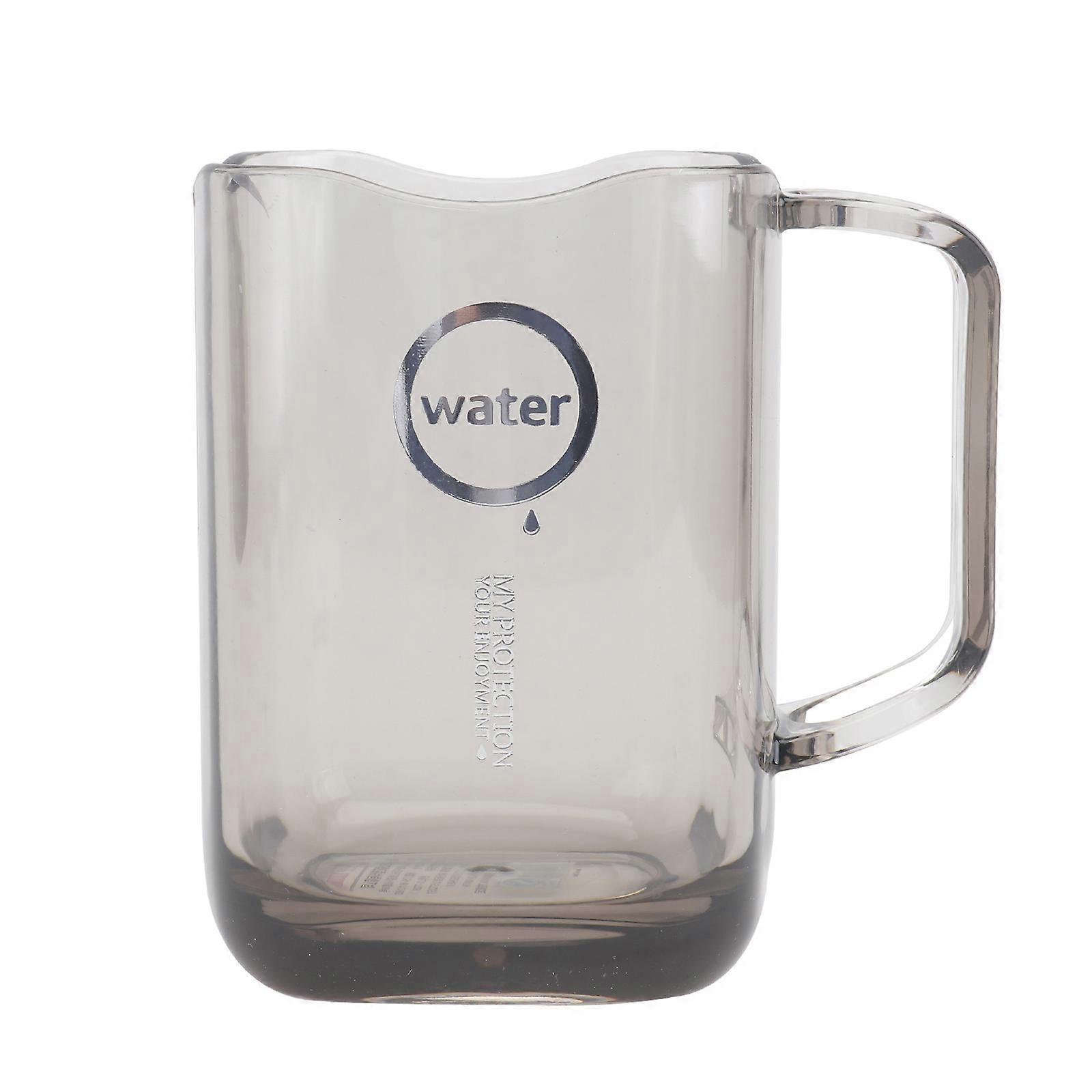 Grey Plastic Mouthwash Cup for Home and Travel with Petal Mouth Design 1pc Simple Storage Solution
