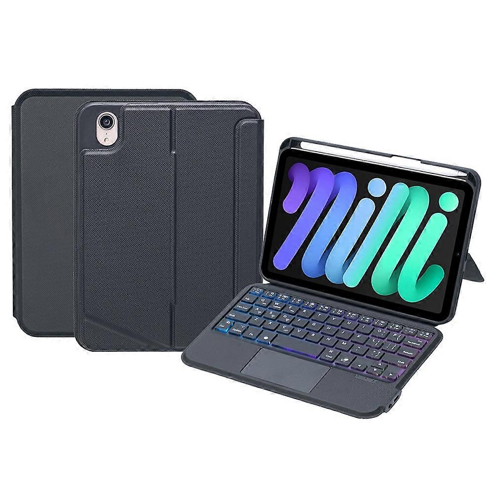 T06-AS für iPad mini (2024)/mini (2021) Hintergrundbeleuchtung Touchpad Tastatur Ständer Caseen Halterung Tablet