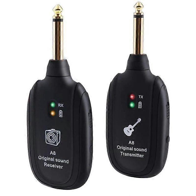Wireless Guitar System with Rechargeable 24GHz 4 Channel Digital Guitar Transmitter and Receiver for Electric Guitar