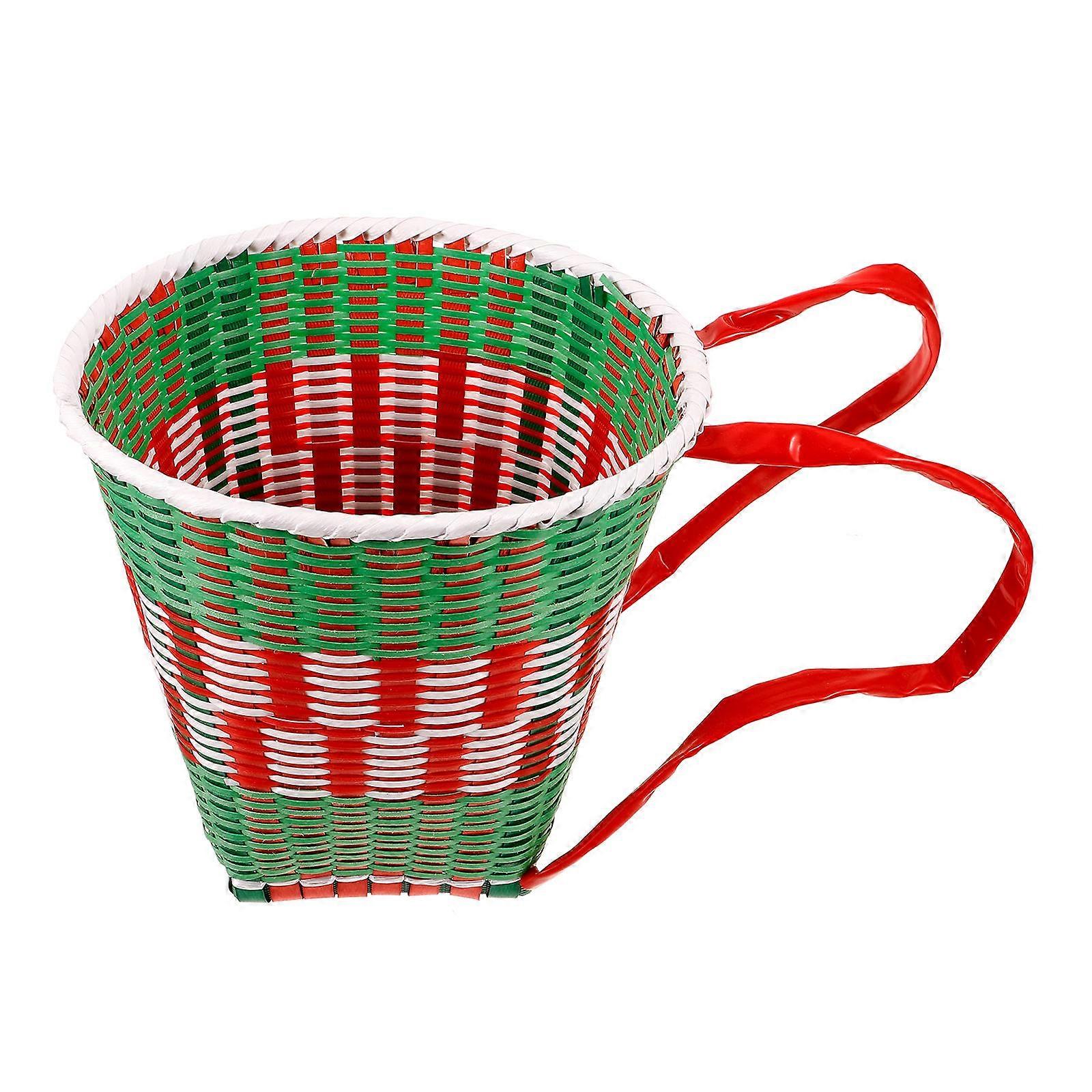 Small Woven Basket Plastic Rustic Style Home Decoration Children Basket 1Set