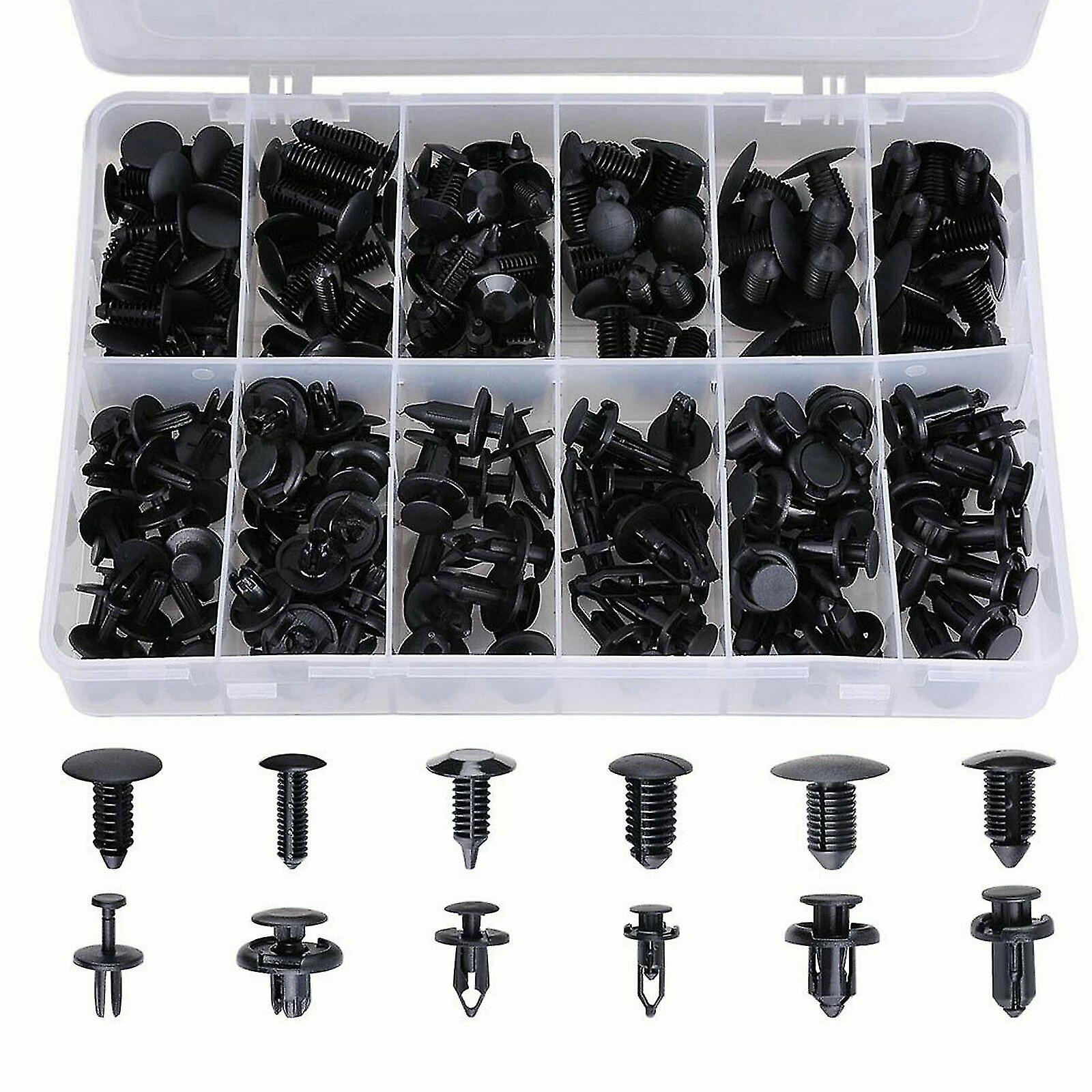 Autodayplus 192pc Car Body Bumper Push Pin Rivet Fastener Clip Assortment Kit