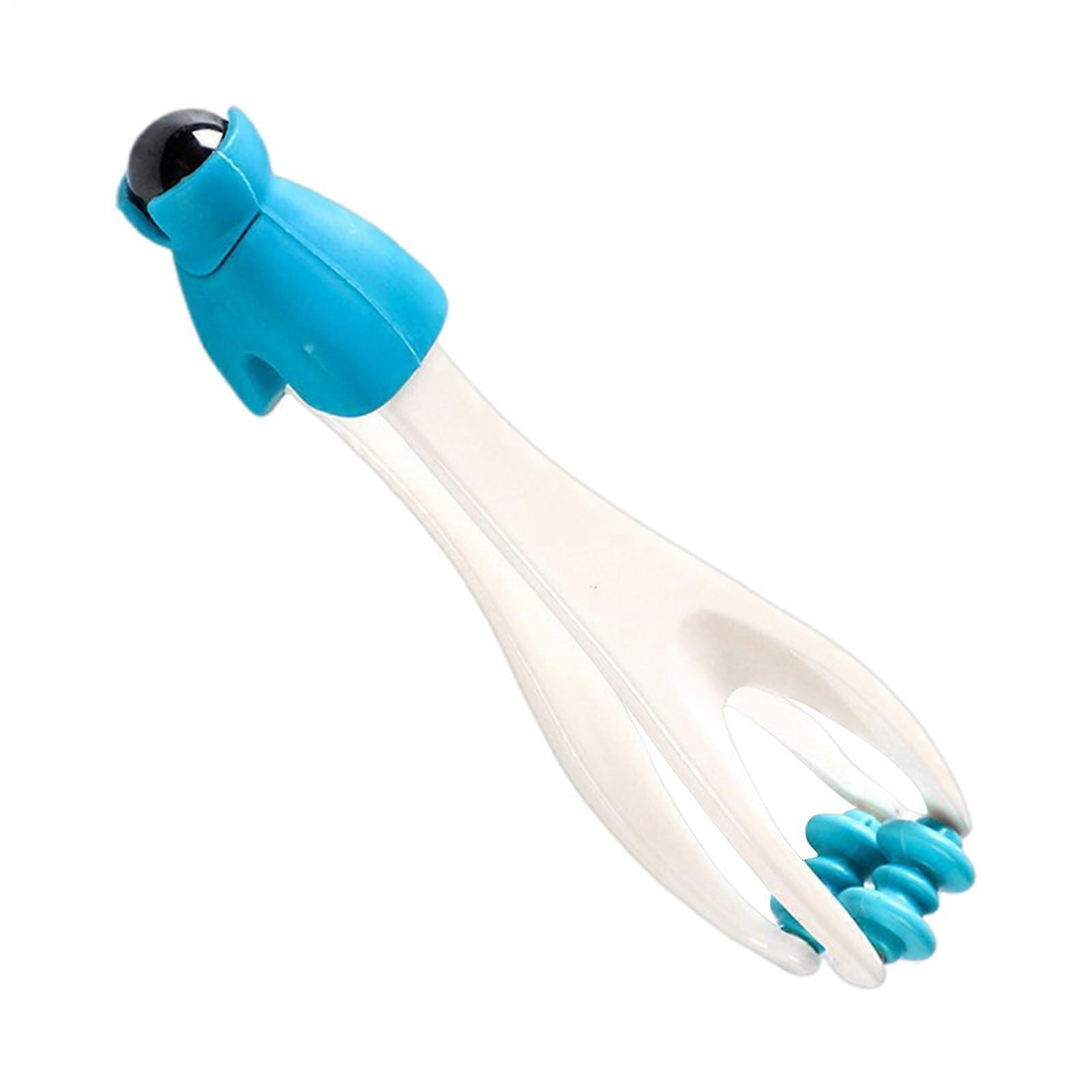 Manual Massager Clamp, Portable Cordless Roller Tool, Massage Rings for Muscle Relaxation, Stress Relief, 6.5 x 1.18 Inches Blue