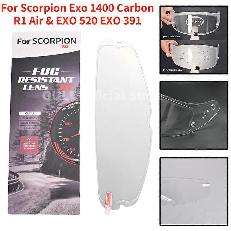 מגן קסדות מתאים עבור Scorpion Exo 1400 פחמן, R1 & EXO 520 391 עדשת קסדת אופנוע ציפוי מגן עדשת הגנת UV מגן פנים