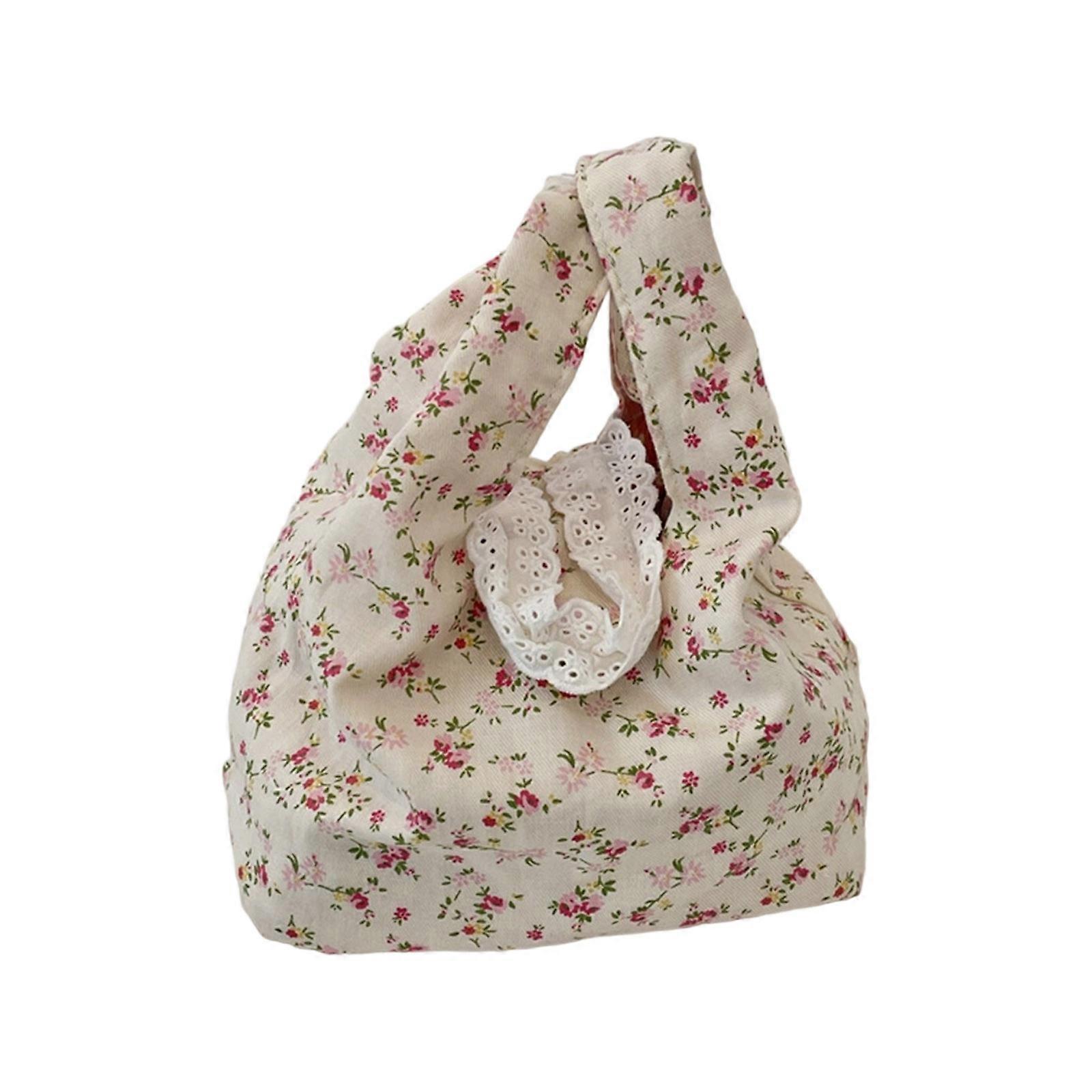 Practical Floral Handbag Floral Printed Evening Bag Ergonomic Handle And Roomy Compartment For Daily Activities Red