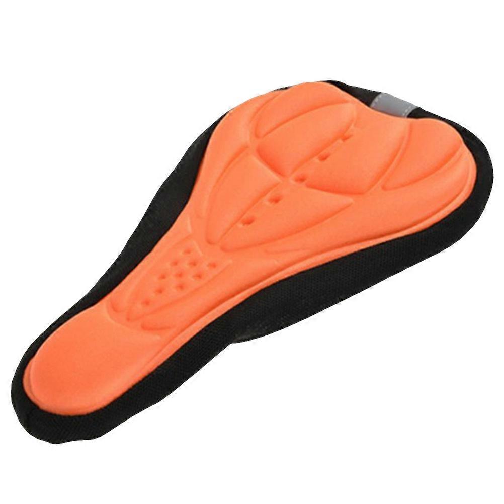 Ergonomic Silicone Bike Seat Cover Cushion with Non Slip Lining for Comfortable Long Distance Cycling – Breathable and Easy to Use Orange Design