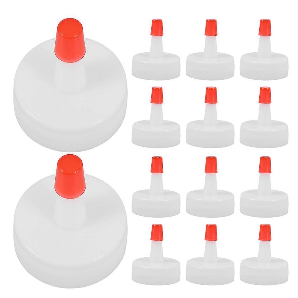 Screw Caps for Bottles Leak Resistant Seal Covers for Squeeze Dispensers, 50pcs Set for Mineral Water, Condiments, No Spill Design