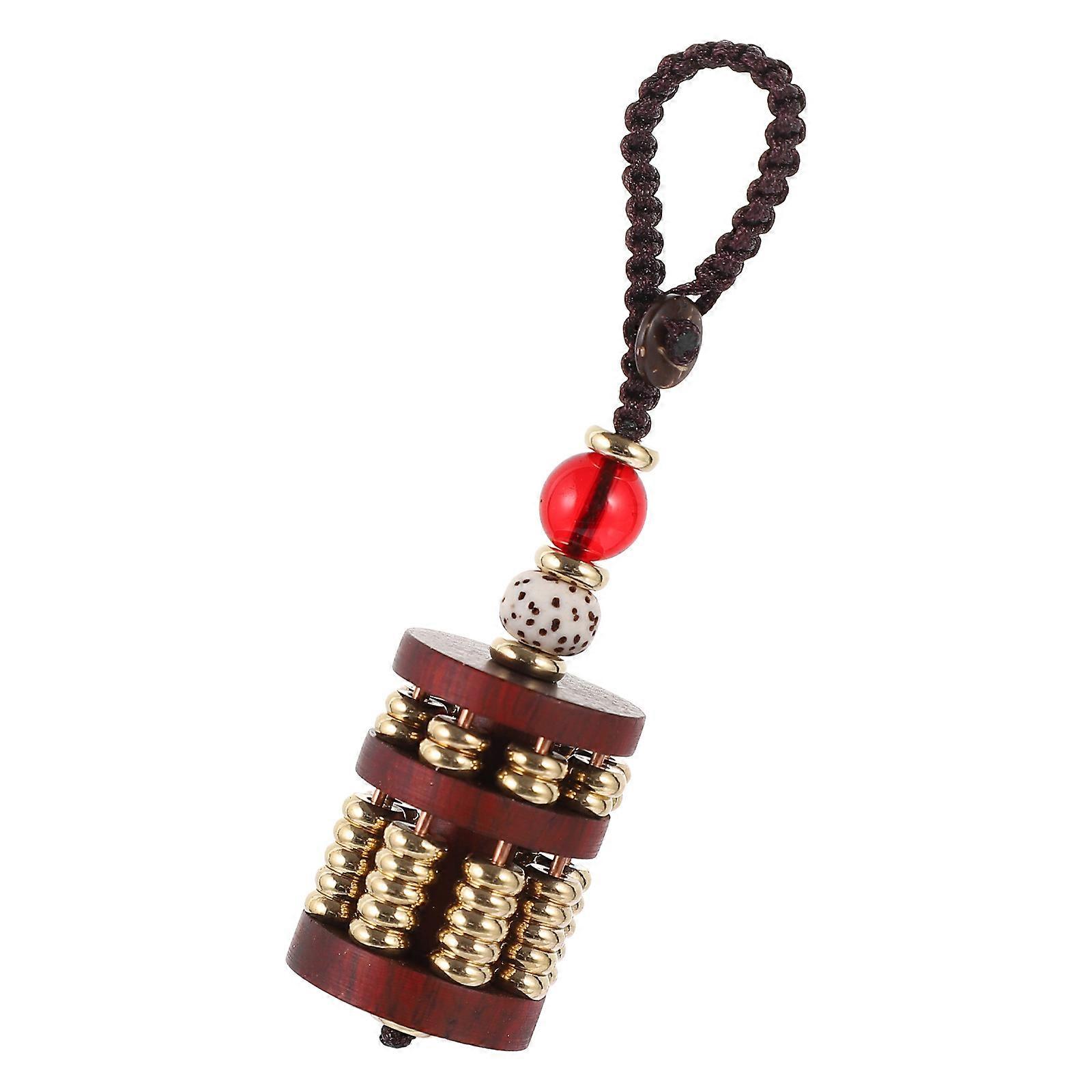 Chinese Style Keychain Abacus Key Chain Hanging Decor for Key Ring Brass 1Set