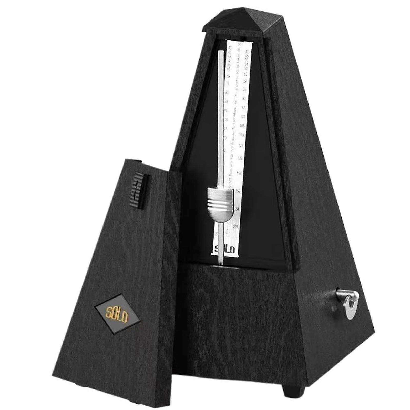 Classical mechanical metronome, tempo range, pyramid metronome for piano, guitar, drums, violin, all instruments (Black)