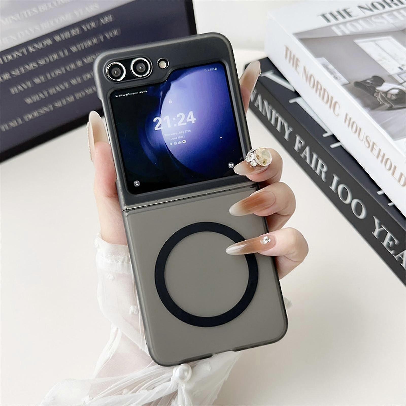 Magnetic Case for Samsung Galaxy Z Flip 6 Case Clear [Compatible with MagSafe] Slim Luxury Shockproof Protector Cover for Z Flip 6