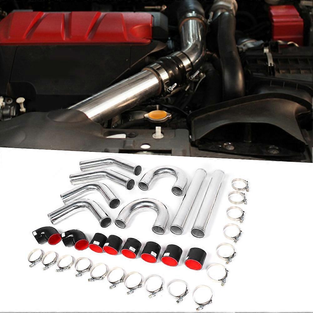3in 76mm Universal Modified Intercooler Turbo Piping Kit Aluminum Pipe Silicon Hose Accessory