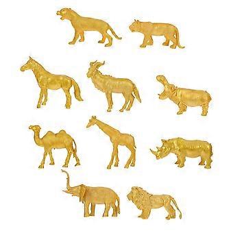 10-teiliges realistisches Tierfiguren-Set, goldene Tiermodelle zum Sammeln, Dekorieren und WildlifeThemed Educational Projects