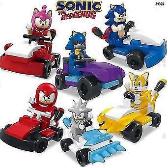 6er-Pack Sonic Bausteine Mini Actionfiguren Cartoon Rennwagen Minifiguren Spielzeug