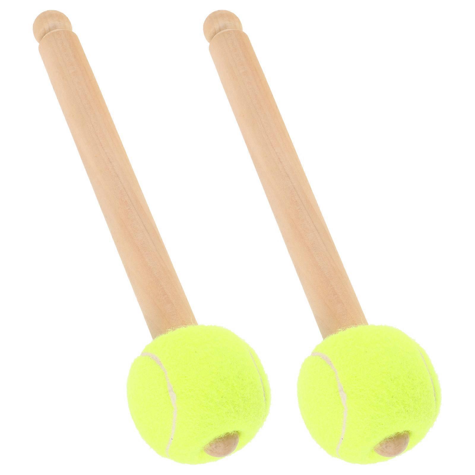 Drum Mallets Bass Percussion Sticks For Recording Studio Use Fluorescent Yellow Felt Cylindrical 2Pcs