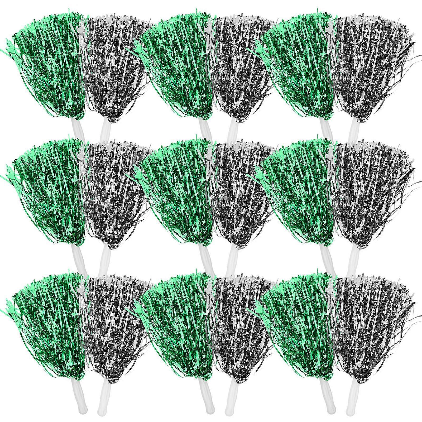 Cheerleading Hand Flower Cheer Poms Dancers Round Shape 32x6cm 24Pcs