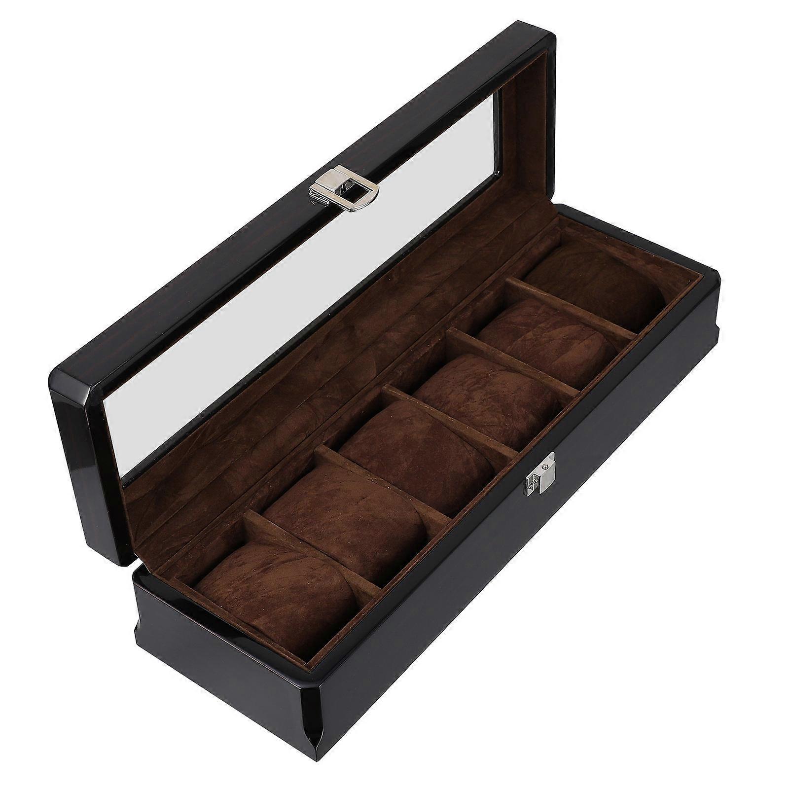 Travel Watch Box Chic Storage Case Display Packaging Protection 36.9X11.8CM Black 1Pcs