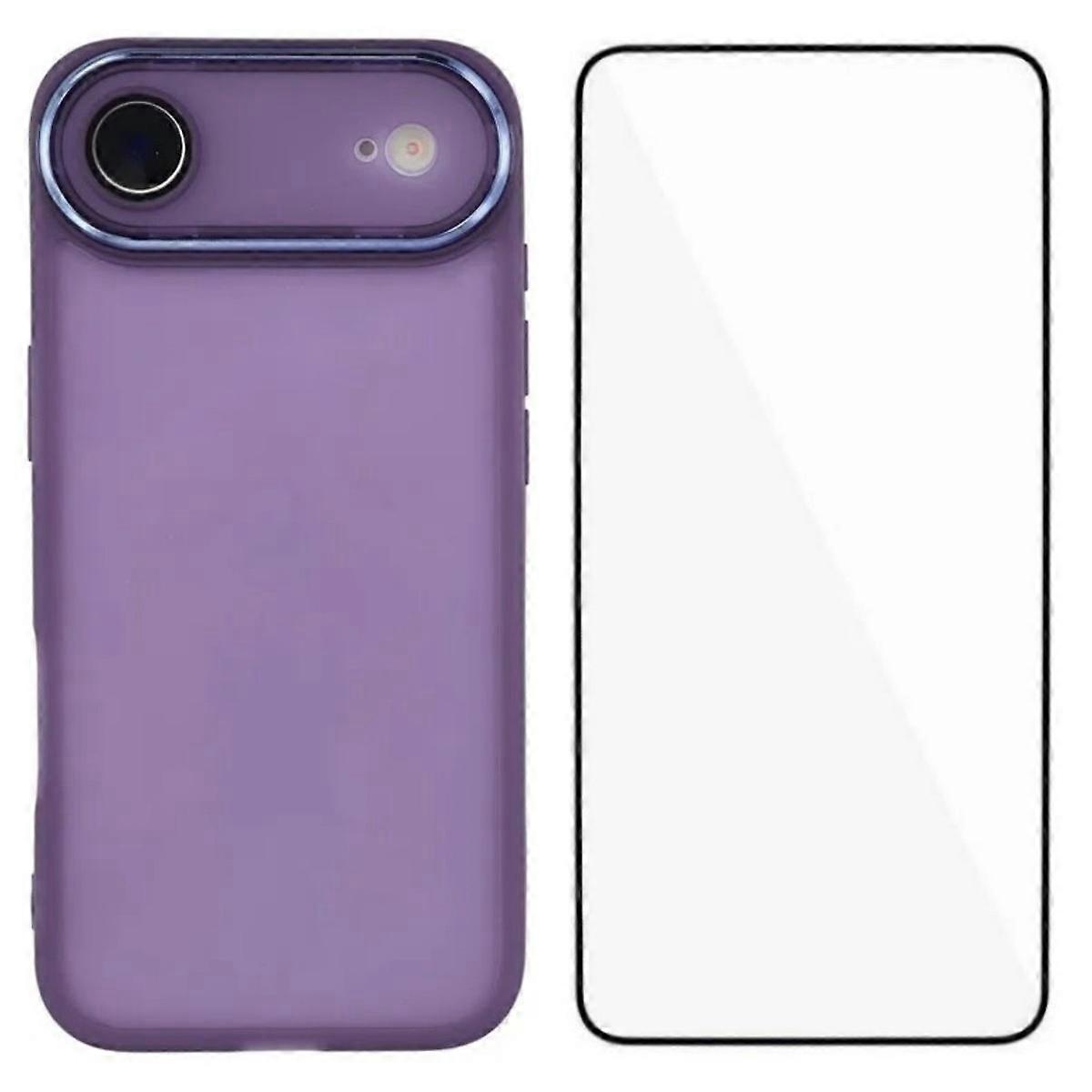 Compatible For iPhone 17 Air TPU Case WANLONFENG DKSM Series Electroplated Frame Back Cover with Tempered Glass
